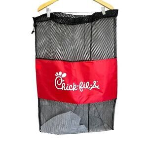 Chick-Fil-A Drawstring Mesh Bag Black Red Laundry‎ Sports Storage Travel 33x22.5